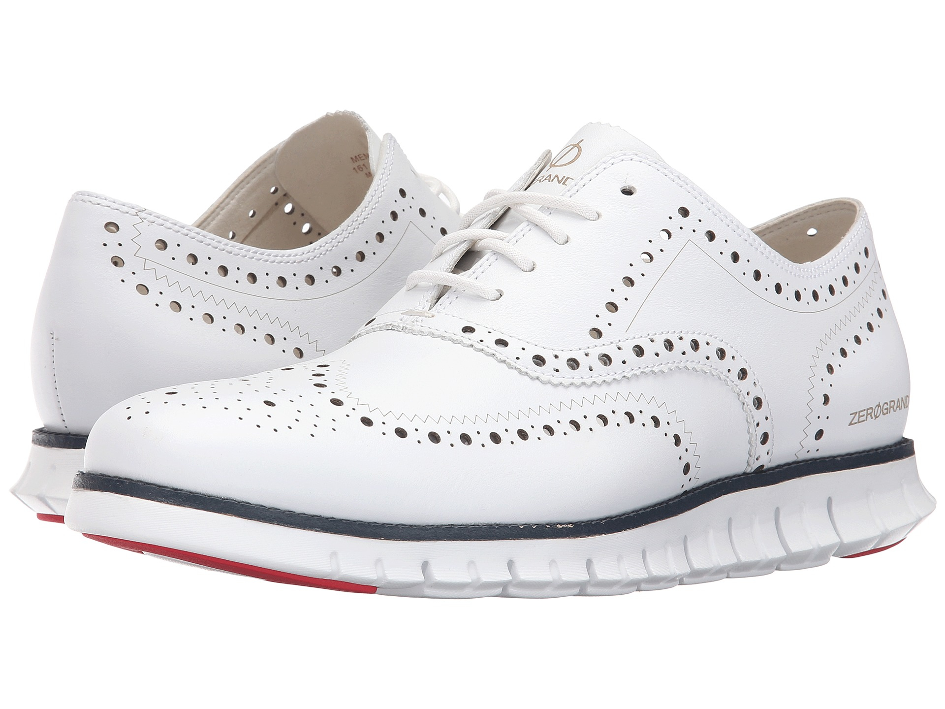 cole haan zerogrand wingtip oxford white